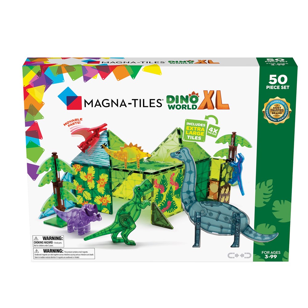MAGNA-TILES - Dino World XL - 50 Piece Set