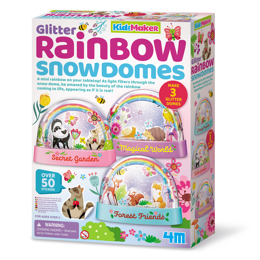 4M - KidzMaker - Mini Glitter Rainbow Water Domes