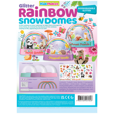 4M - KidzMaker - Mini Glitter Rainbow Water Domes