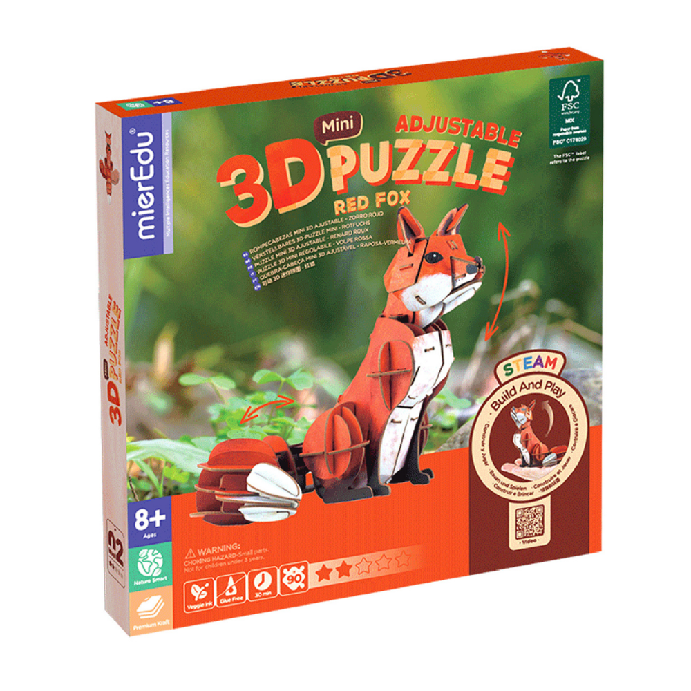 mierEdu - Adjustable 3D Puzzle - Red Fox Mini