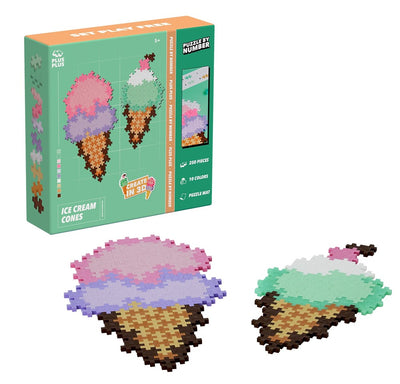 Plus-Plus - Puzzle by Number - Ice Cream Cones - 250pcs