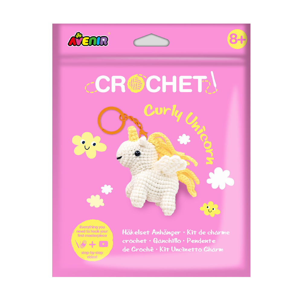 Avenir - Crochet Keychain - Curly Unicorn