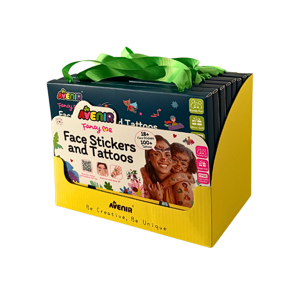 Avenir - Face Sticker and Tattoos - Superheroes - 8 Unit Display