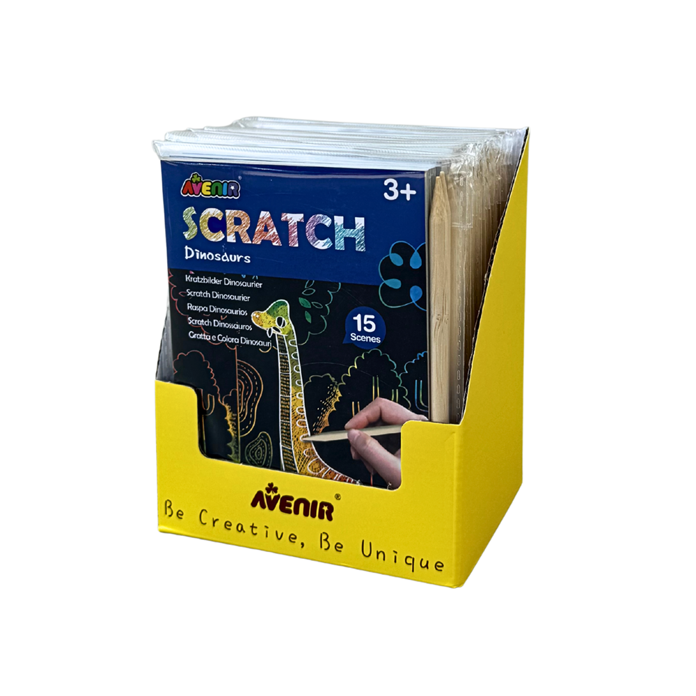 Avenir - Mini Scratch Book - Dinosaurs - 12 Unit Display