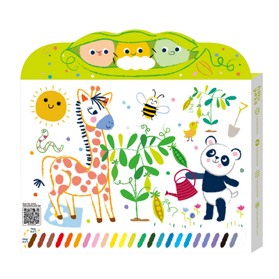 Haku Yoka - Happy Pea Pod Crayons - 24 Colours