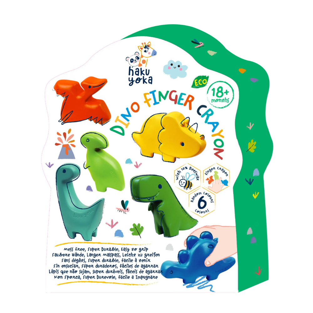 Haku Yoka - Shaped Crayons - Dino Finger Crayon