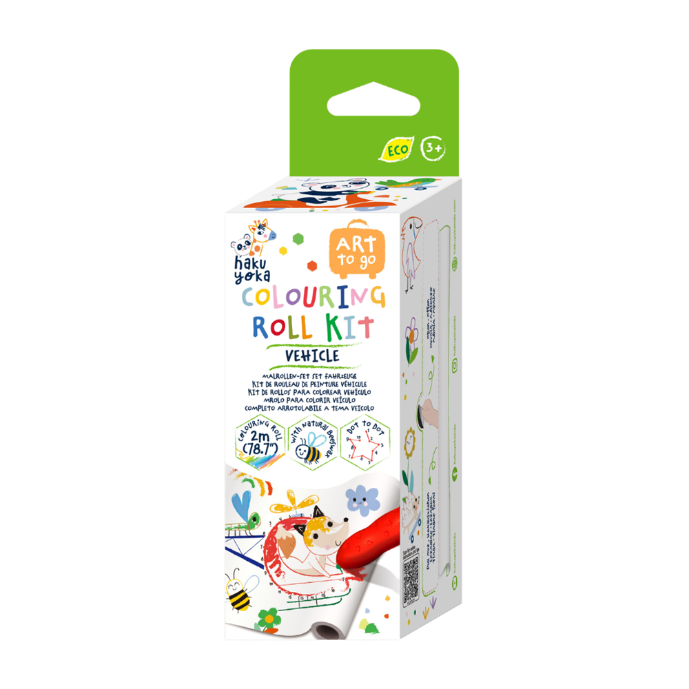 Haku Yoka - Mini Colouring Roll Kit - Vehicle