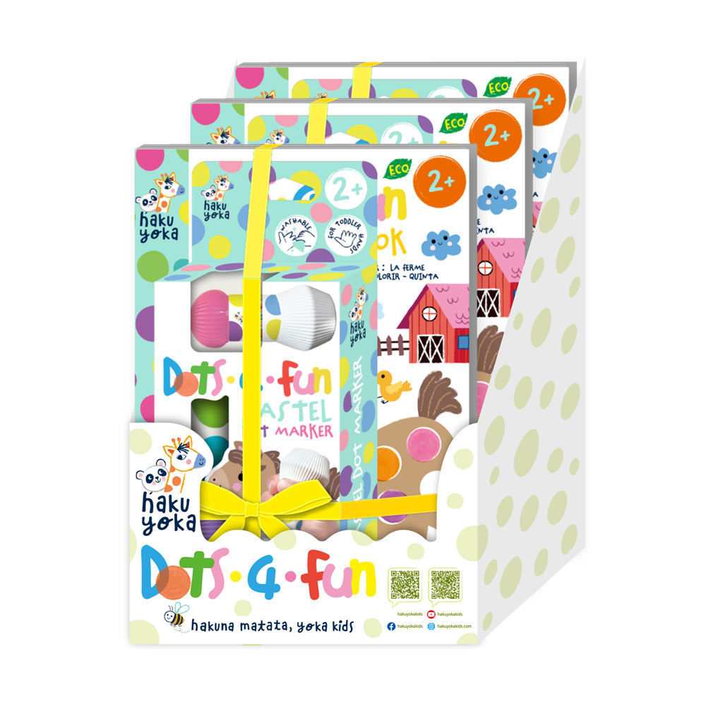 Haku Yoka - Dots 4 Fun - Gift Set - Pastel - 3 Unit Display