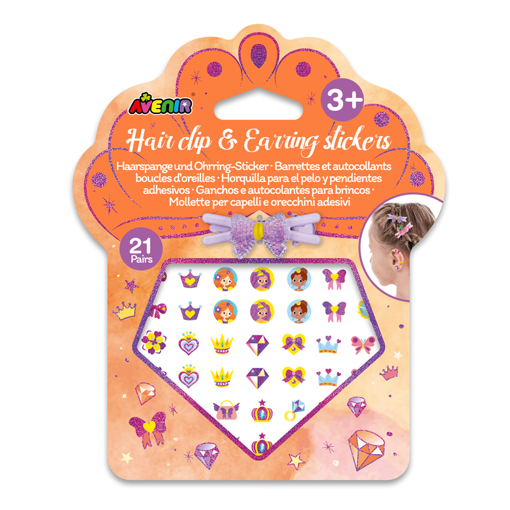 Avenir - Fancy Me - Hair Clips and Earring Stickers - Princess