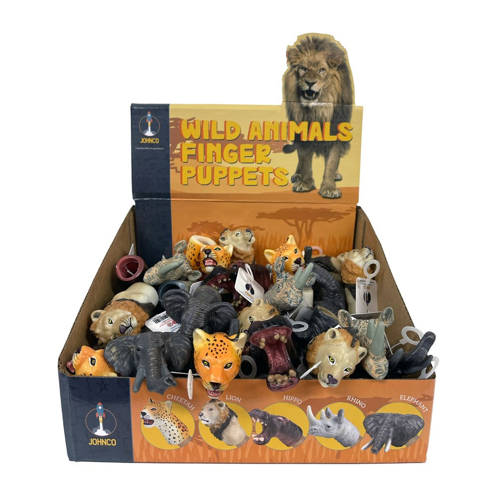 Johnco - Finger Puppet Display - Wild Animals - 50 pieces