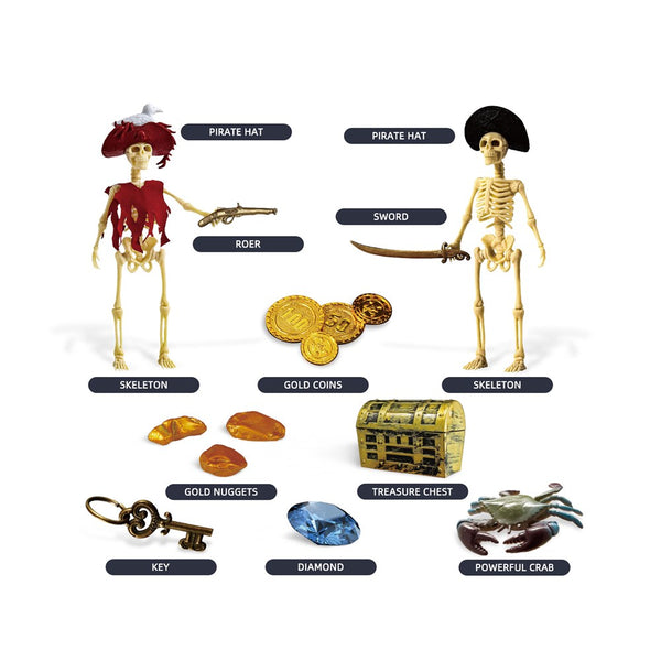Bigjigs Toys - Kit Gioco Pirati In Legno, 5 Figure + Capitano, Giochi Bambini 3+ Anni