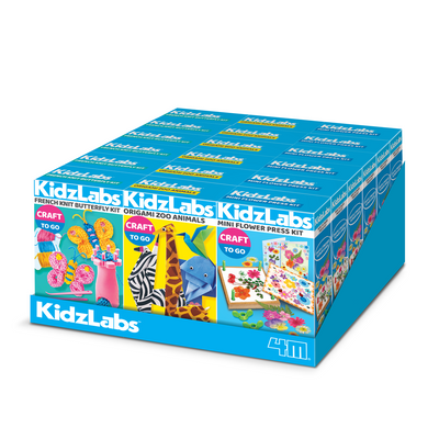 4M - KidzLabs - Craft To Go - Press, Origami & Knit - 18 Unit Display