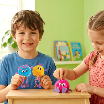 4M - KidzLabs - Craft To Go - Pom, Stitch & Bracelet - 18 Unit Display
