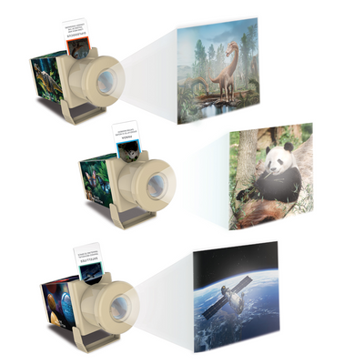 4M - KidzLabs - Slide Projector Assortment - Space, Dino & Wildlife
