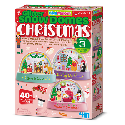 4M - KidzLabs - Glitter Snow Domes Christmas