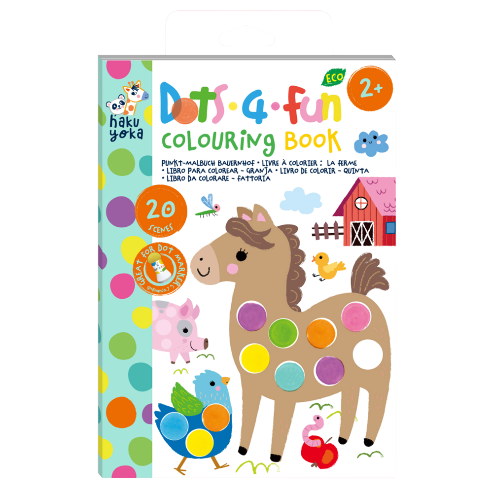Haku Yoka - Dots 4 Fun - Colouring Book - Farm