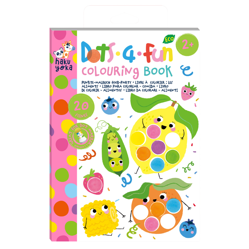 Haku Yoka - Dots 4 Fun - Colouring Book - Food Party