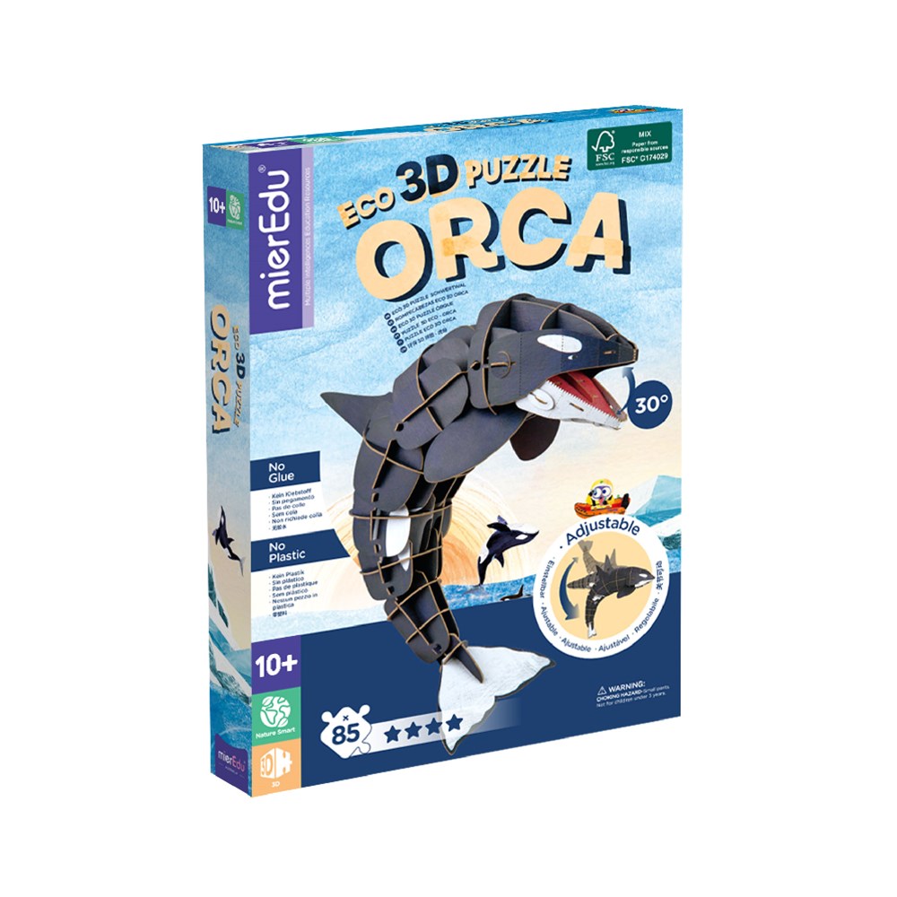 mierEdu - Eco 3D Puzzle - Orca Deluxe