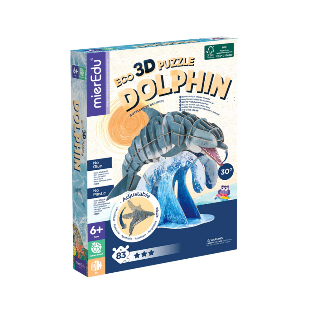 mierEdu - Eco 3D Puzzle - Bottlenose Dolphin Deluxe