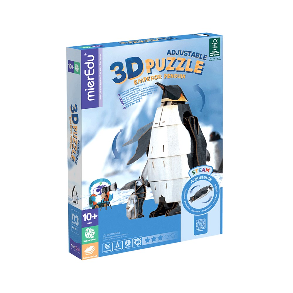 mierEdu - Adjustable 3D Puzzle - Emperor Penguin Deluxe