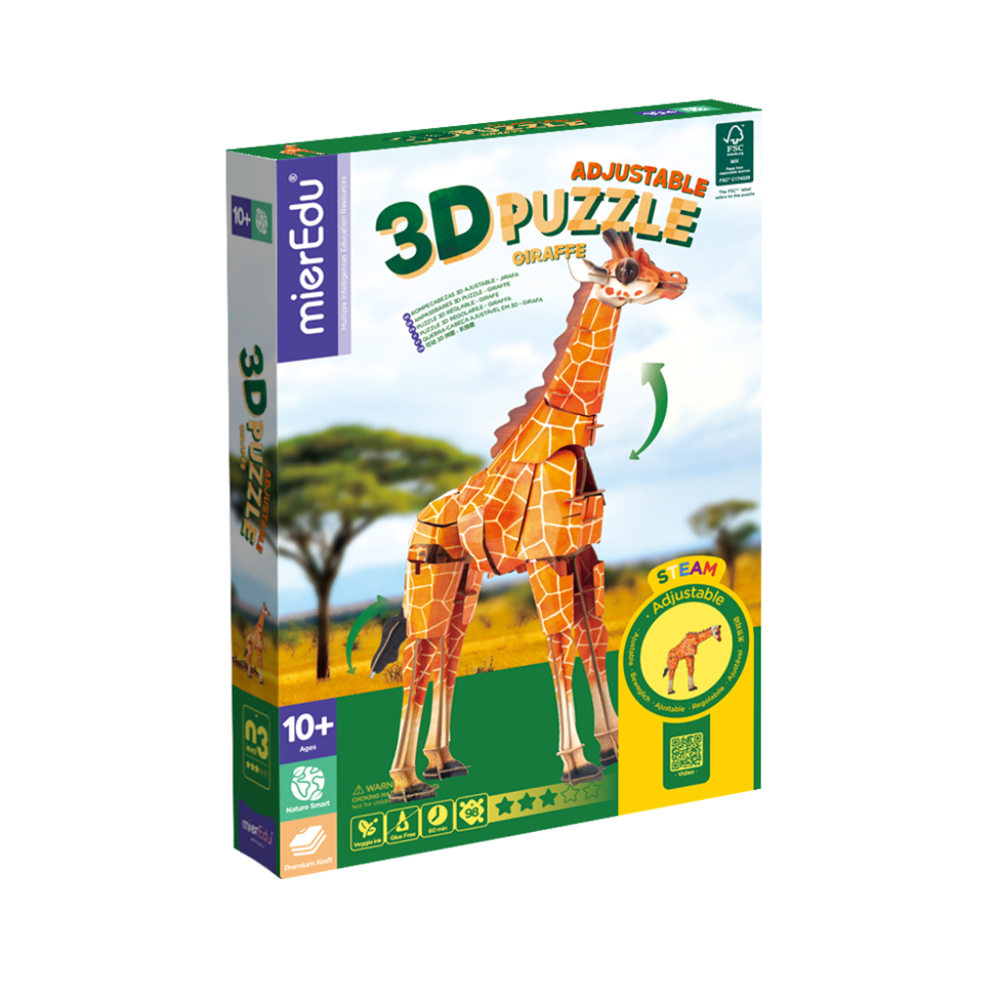 mierEdu - Adjustable 3D Puzzle - Giraffe Deluxe