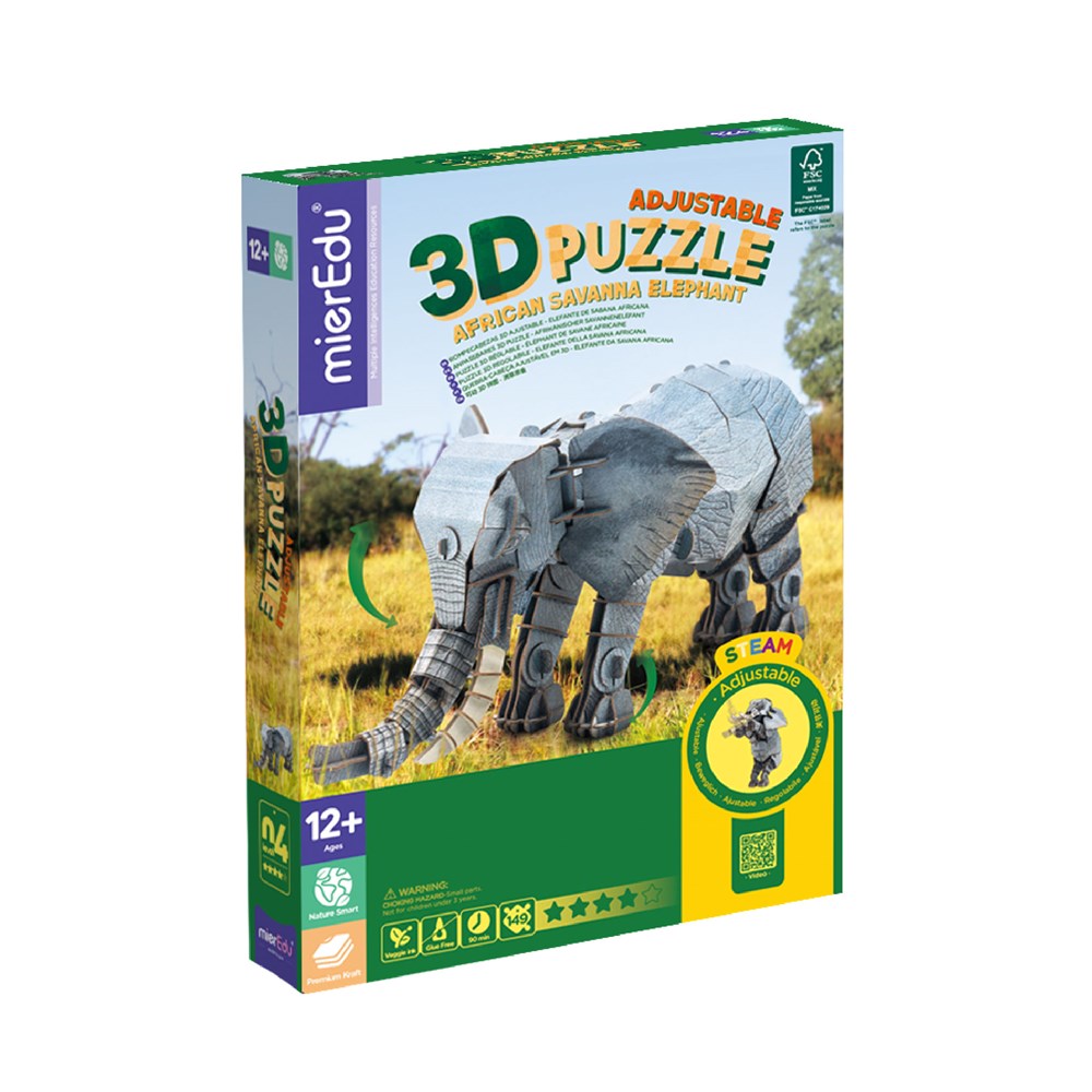 mierEdu - Adjustable 3D Puzzle - Elephant Deluxe