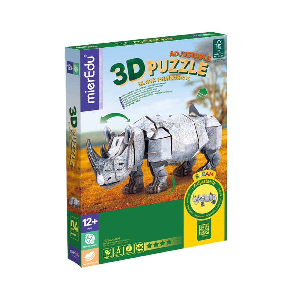 mierEdu - Adjustable 3D Puzzle - Rhino Deluxe