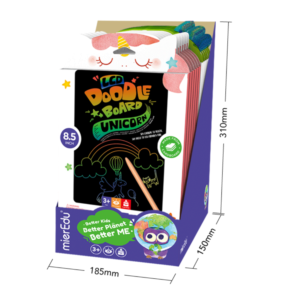 mierEdu - LCD Doodle Board - 12 Unit Display (Bunny_Bear)