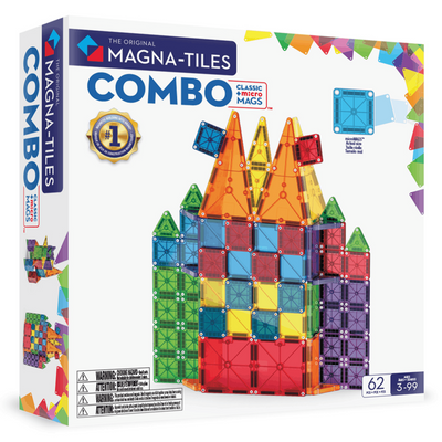 MAGNA-TILES - Combo + microMAGS - 62 Piece Set