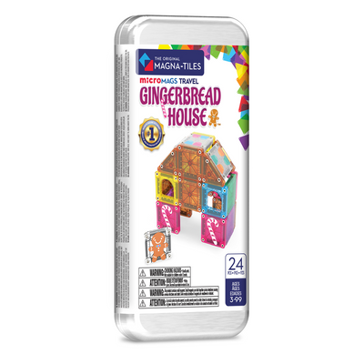 MAGNA-TILES - microMAGS Gingerbread House Travel Set - 24 Piece Set - 12 Unit Counter Display