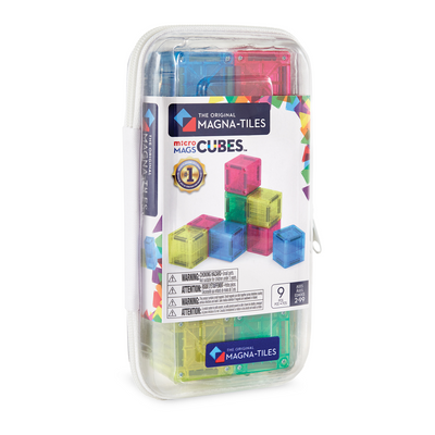 MAGNA-TILES - microMAGS Cubes Travel Set - 9 Piece Set - 3 Unit Counter Display