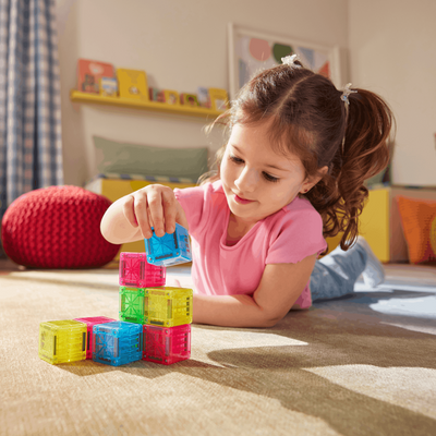 MAGNA-TILES - microMAGS Cubes Travel Set - 9 Piece Set - 3 Unit Counter Display