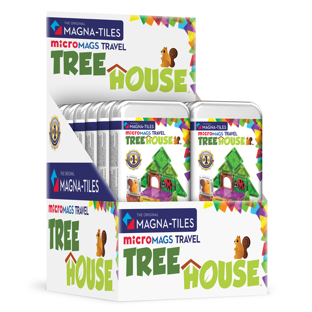 MAGNA-TILES - microMAGS Tree House Travel Set - 24 Piece Set - 12 Unit Counter Display