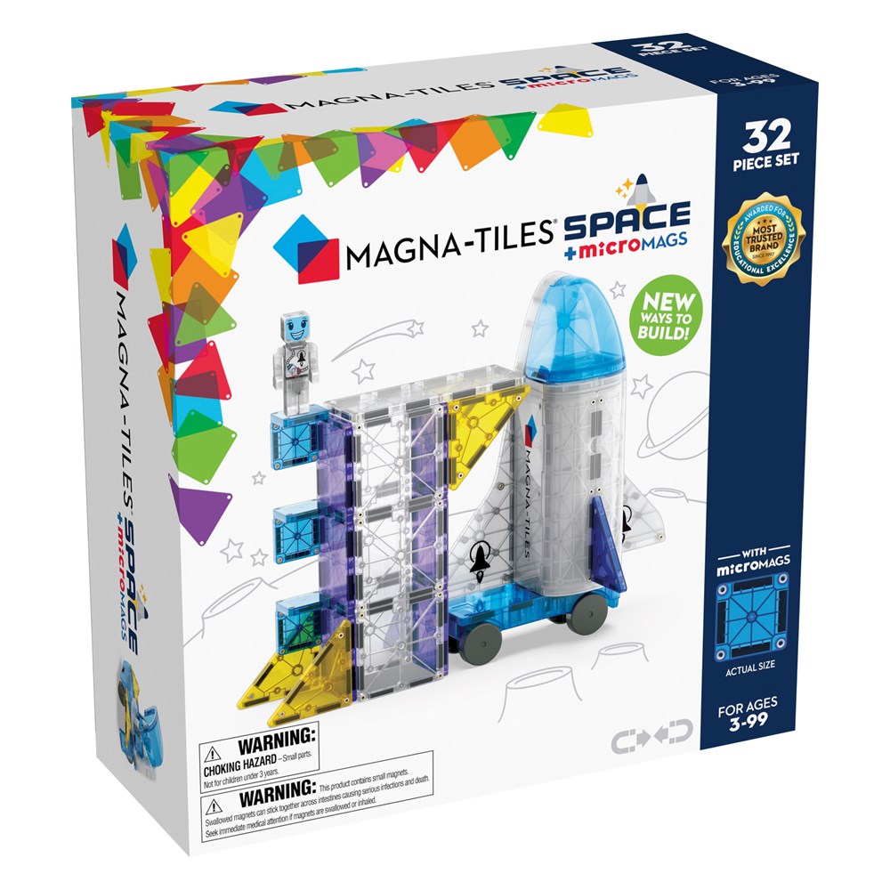 MAGNA-TILES - Space + microMAGS - 32 Piece Set - Johnco