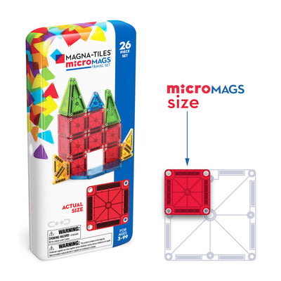 MAGNA-TILES - microMAGS - Travel Set - 26 Piece Set