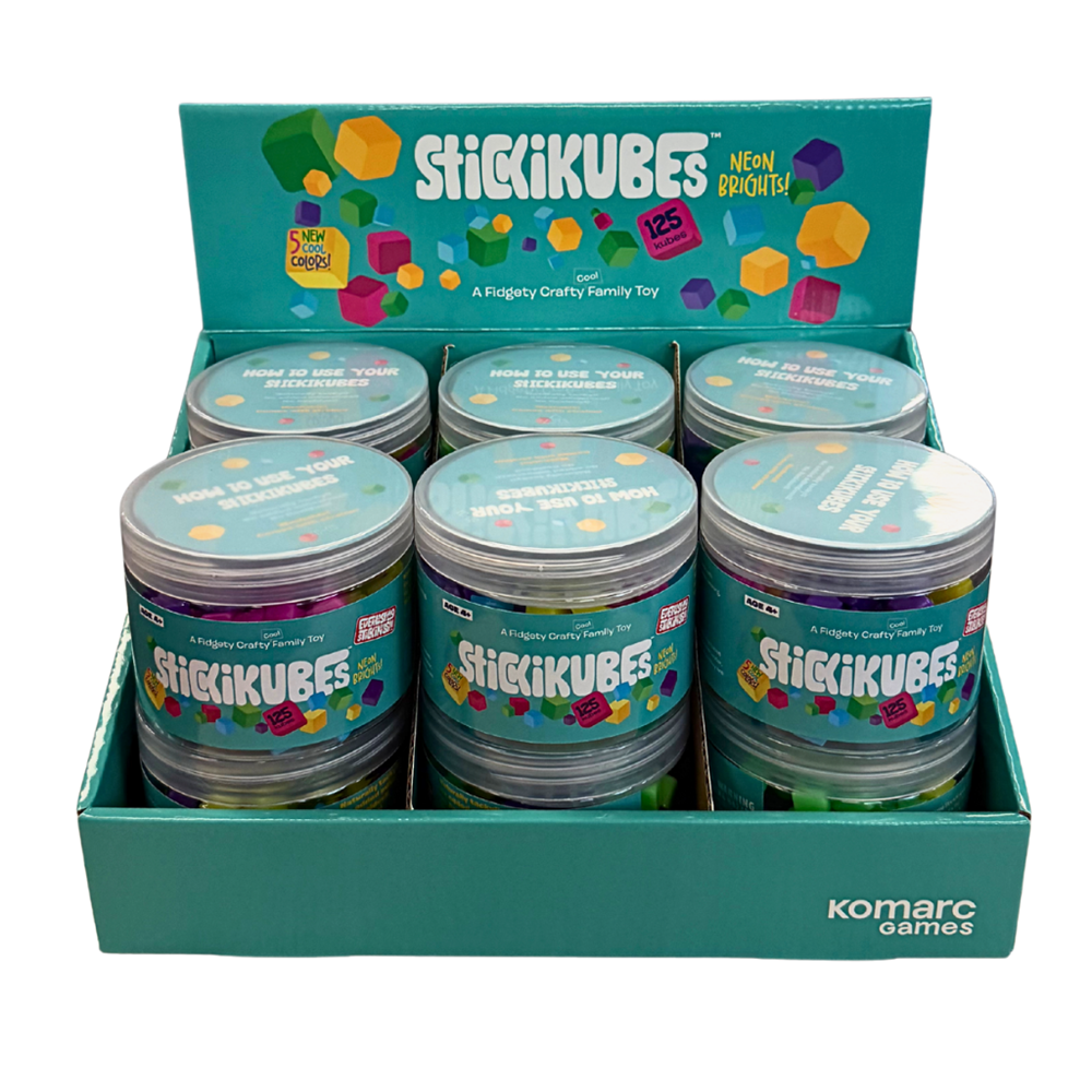 Stickikubes - Neon Brights Tub - 12 Piece Display