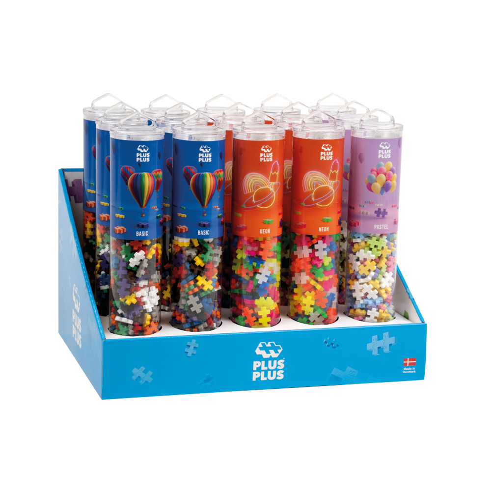 Plus Plus Display Insert Plus-Plus - 15pcs Display Pack - Mixed Tubes - 240 pcs 15 pcs - Johnco