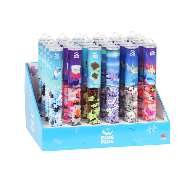 Plus-Plus - 24pcs Display Pack - Aqua - 100 pcs - Johnco