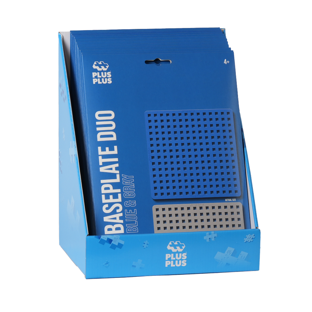 Plus-Plus - Baseplates Display - Blue & Grey