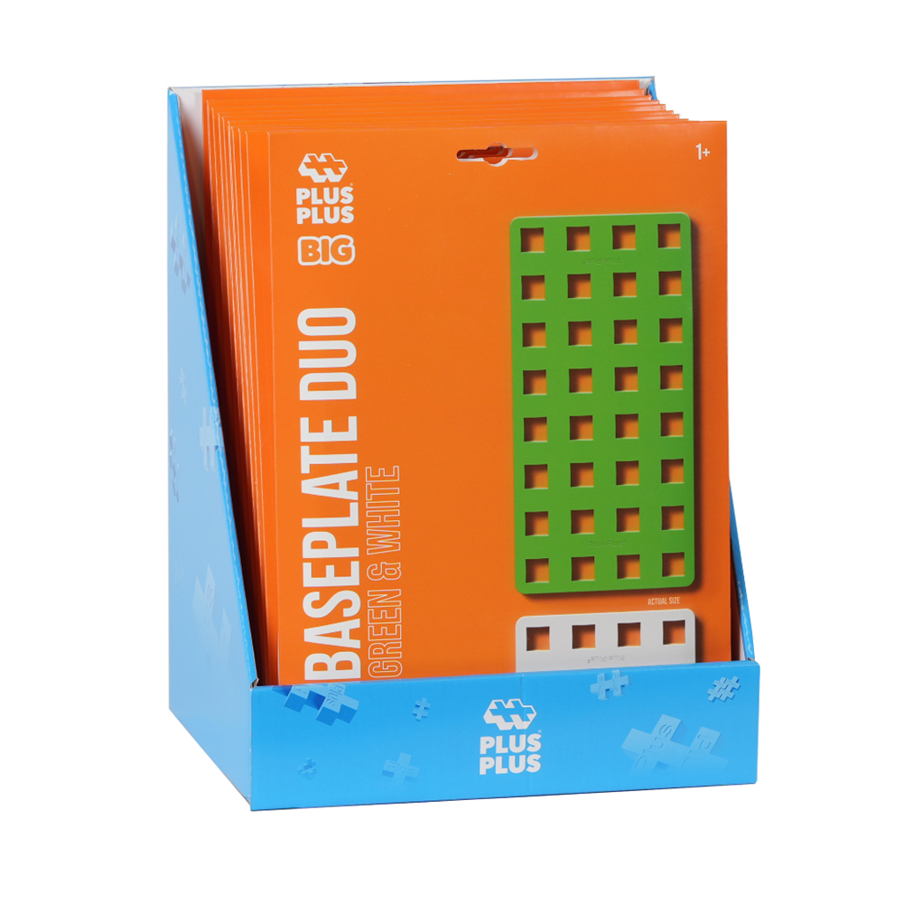 Plus-Plus - BIG Baseplates Display - White & Green