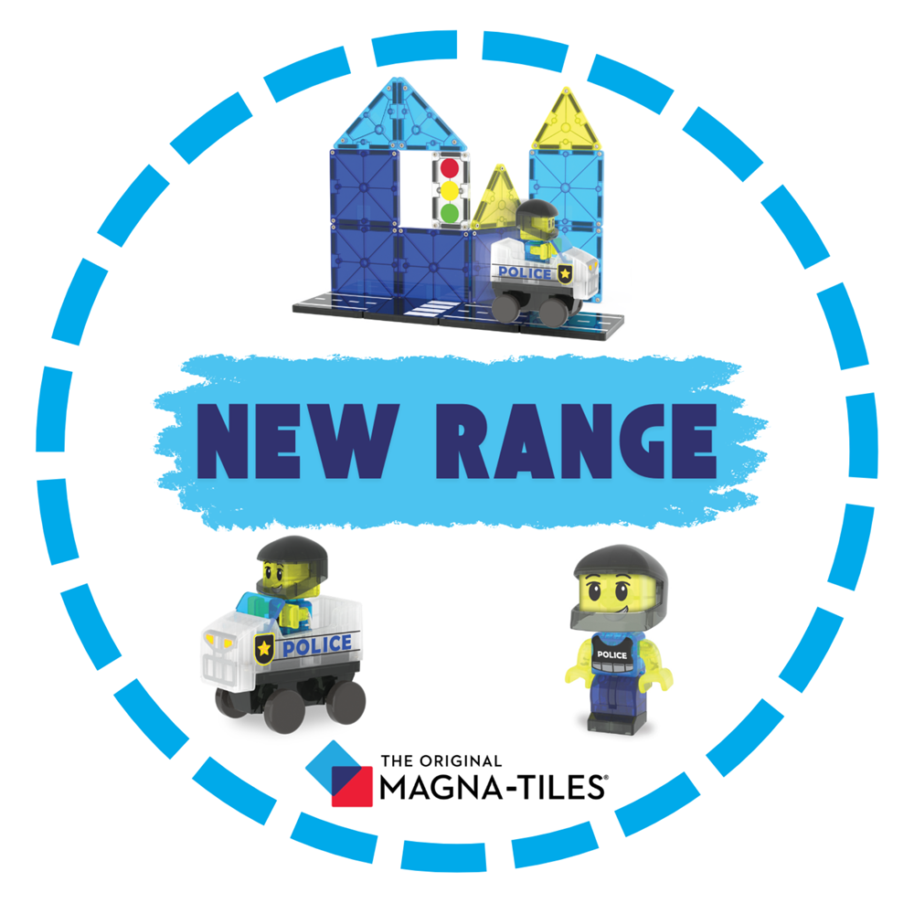Magna-Tiles - Shelf Wobbler - Police Range