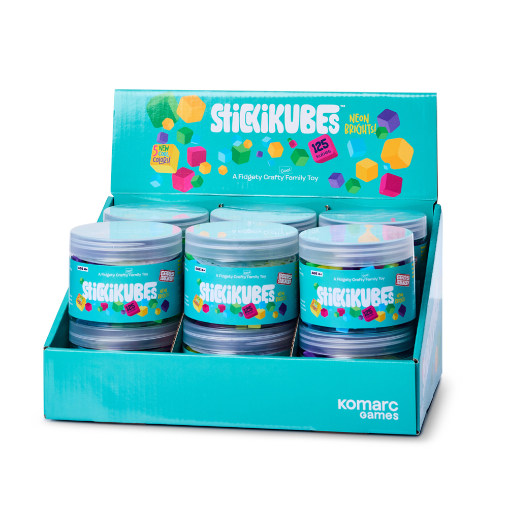 Stickikubes - Neon Brights Tub - 12 Piece Display