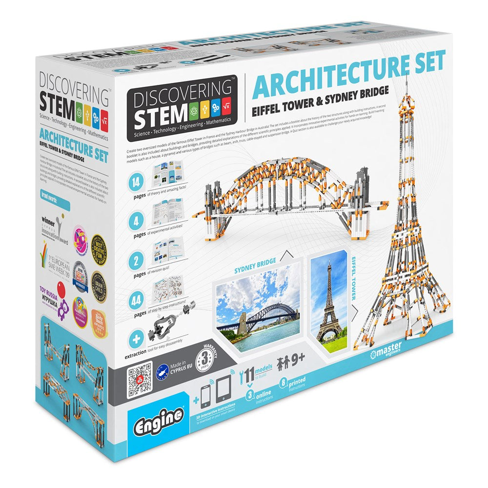Engino - Discovering STEM - Architecture Set - Eiffel Tower and Sydney Harbour Bridge
