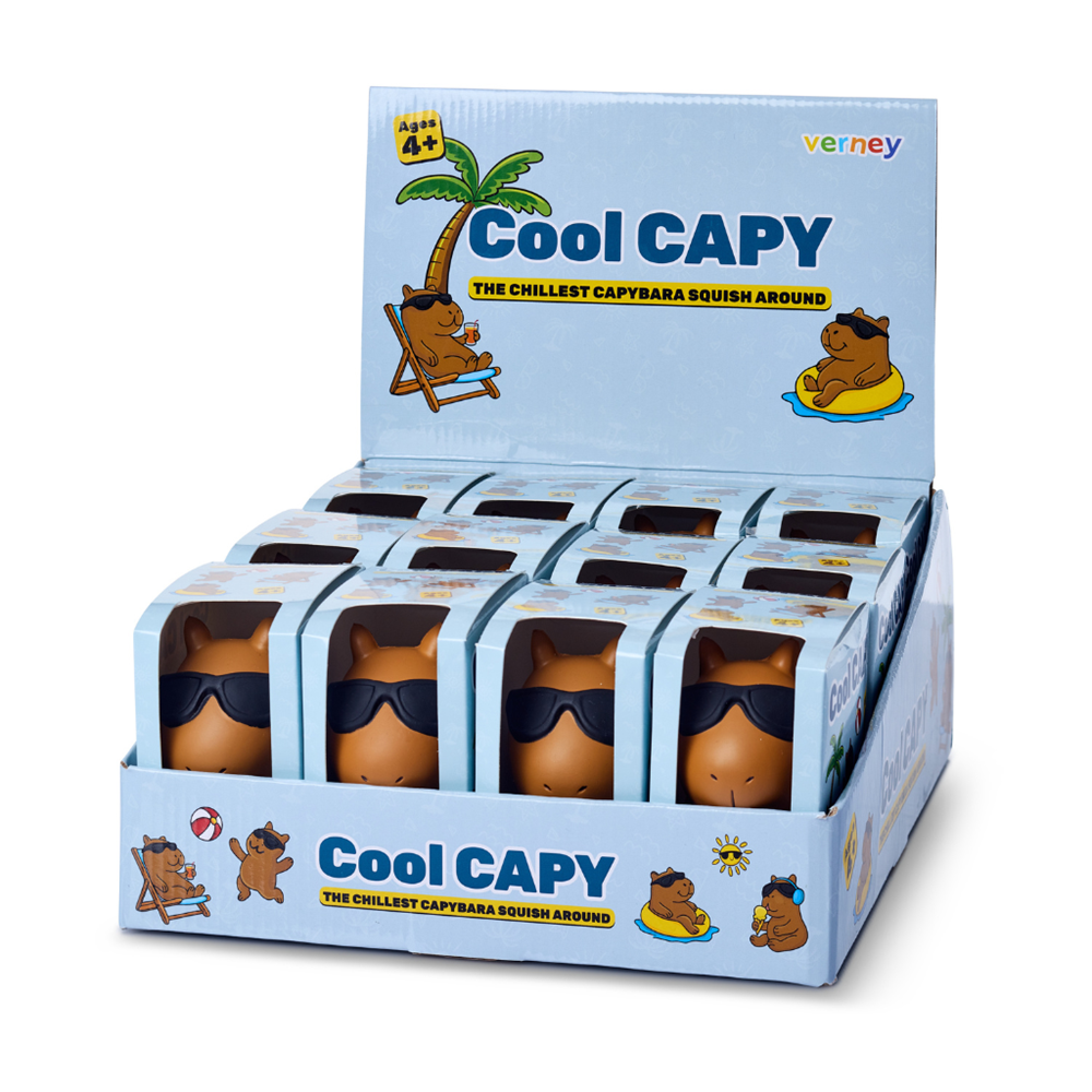 Verney - Cool Capy - Squish Toy - 12 Unit Display