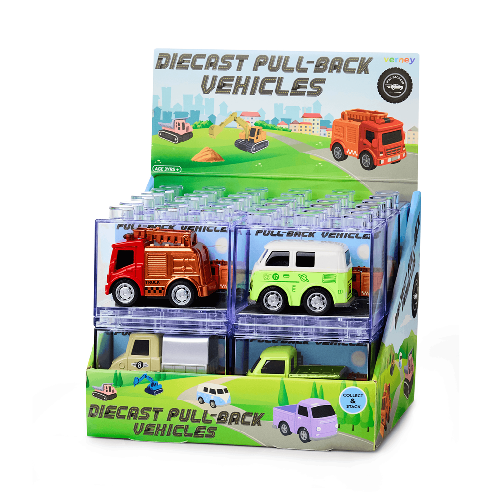 Verney - Diecast Pull-Back Vehicles - City Series - 12PC CDU