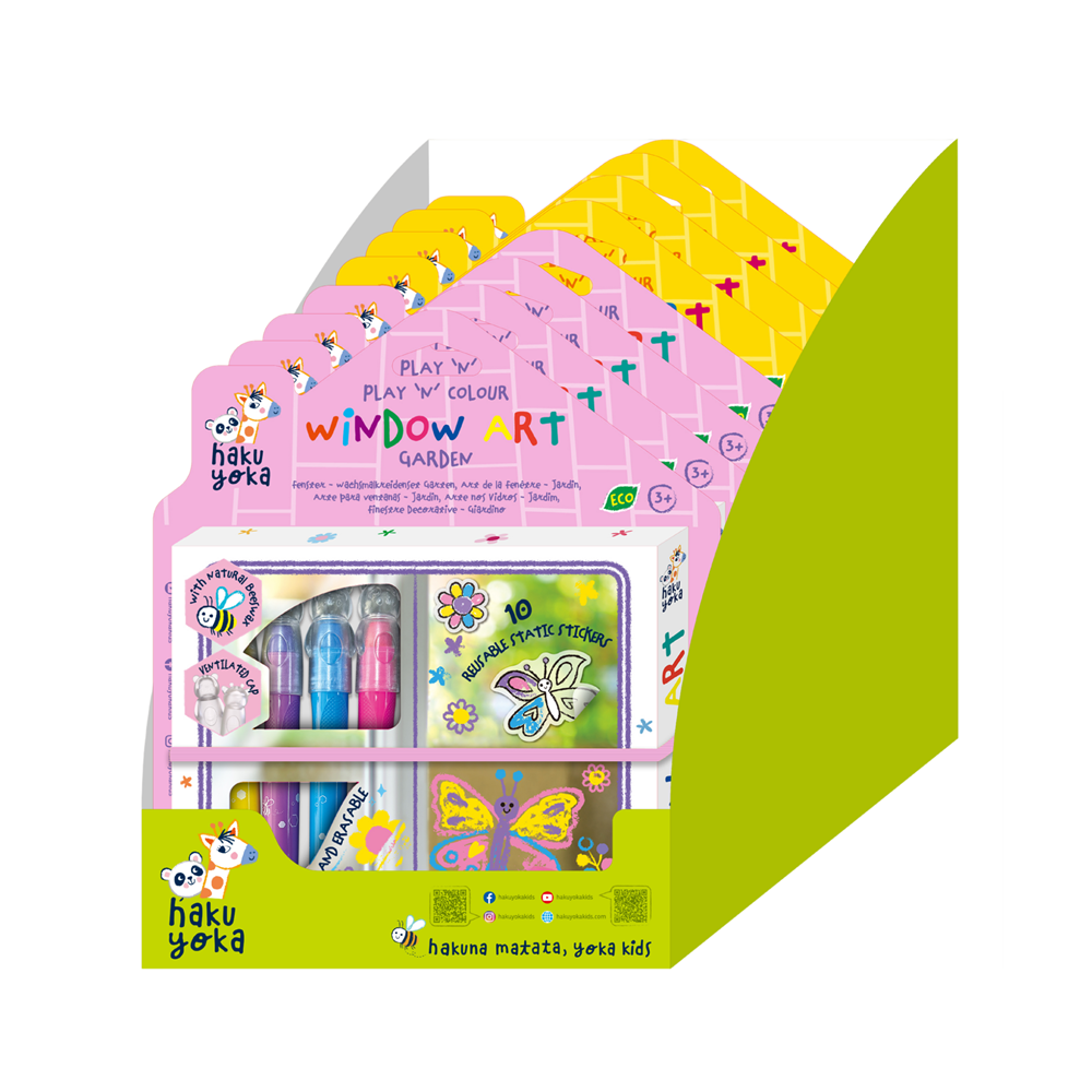 Haku Yoka - Play N Colour - Window Art - Assorted 8 Unit Display