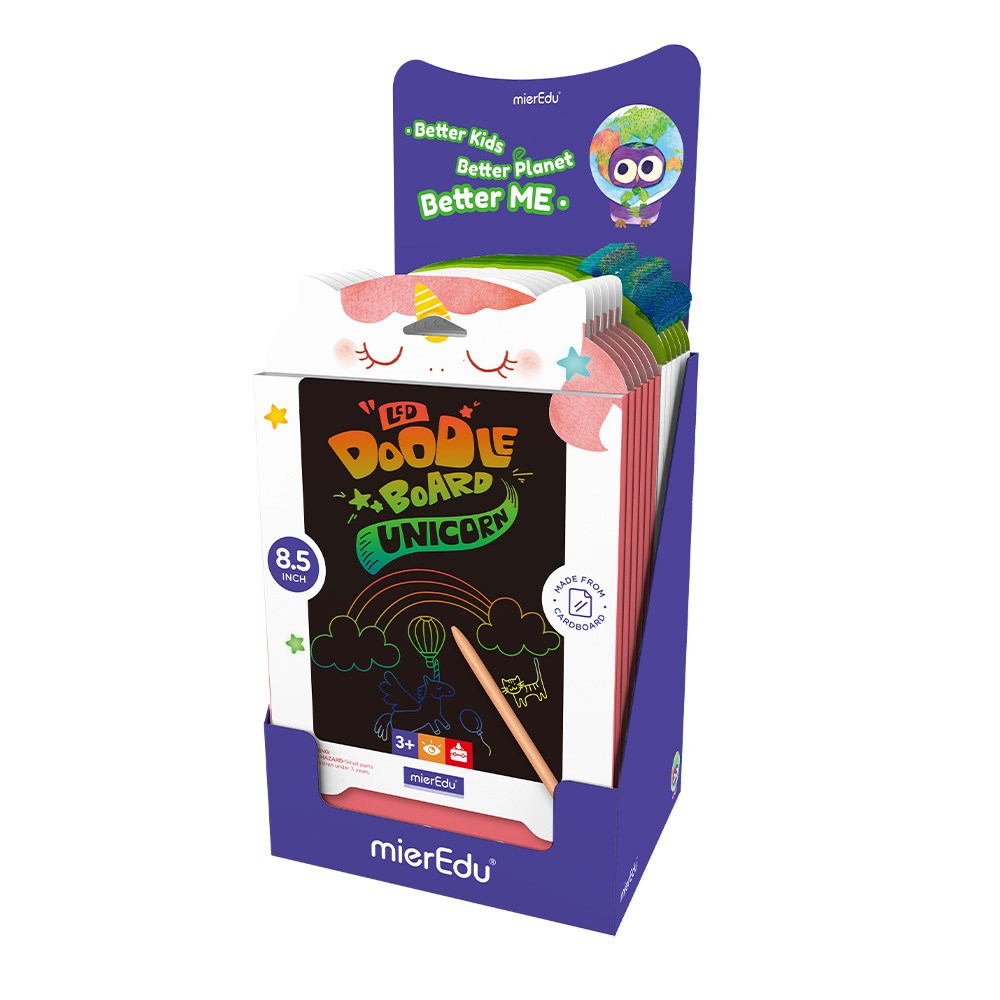 mierEdu - LCD Doodle Board - 12 Unit Display (Unicorn_Dino)