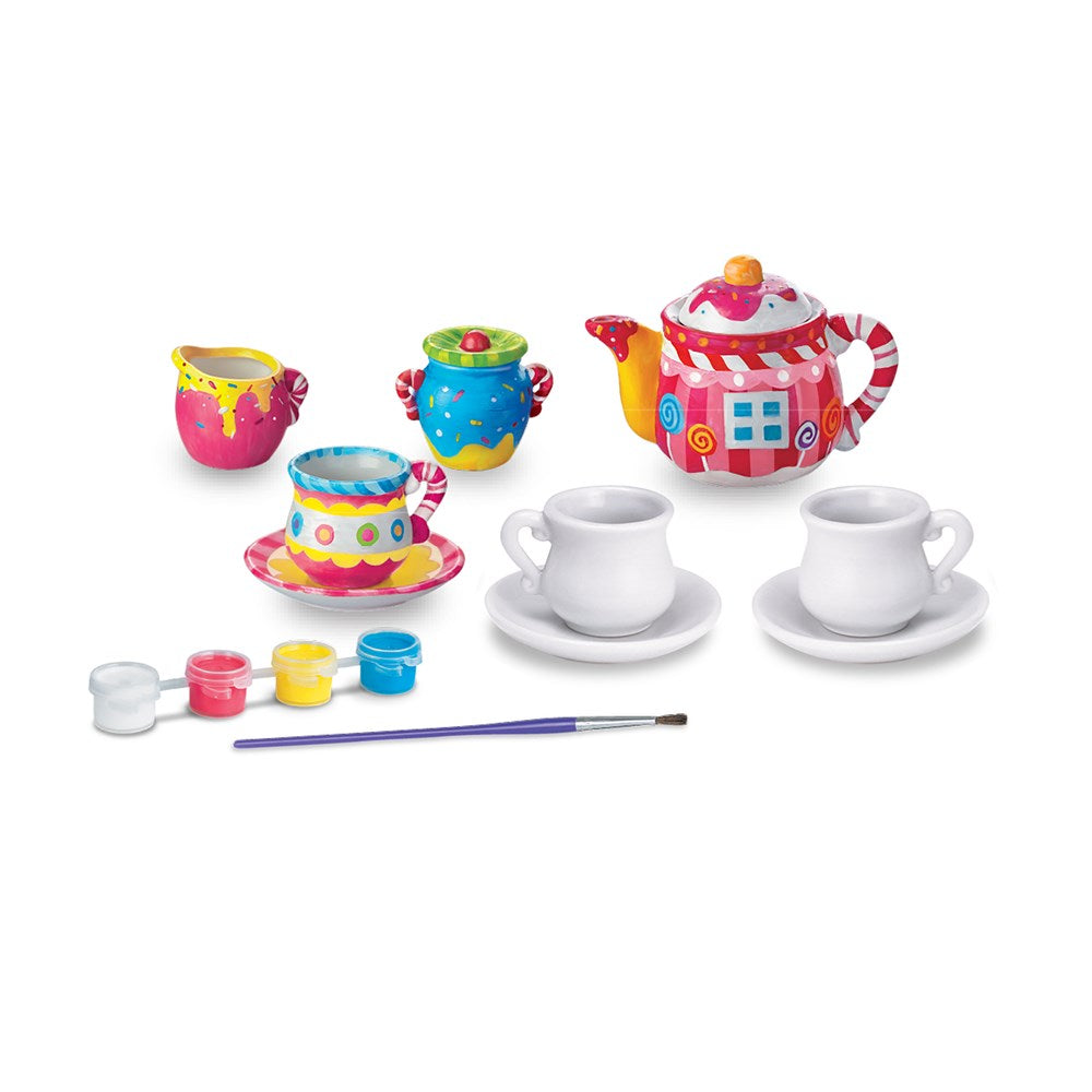 4M Kit Peinture Service à Thé - Créer Son Propre Tea Set - Activité Manuelle Enfant DIY Fun Et Décoratif
