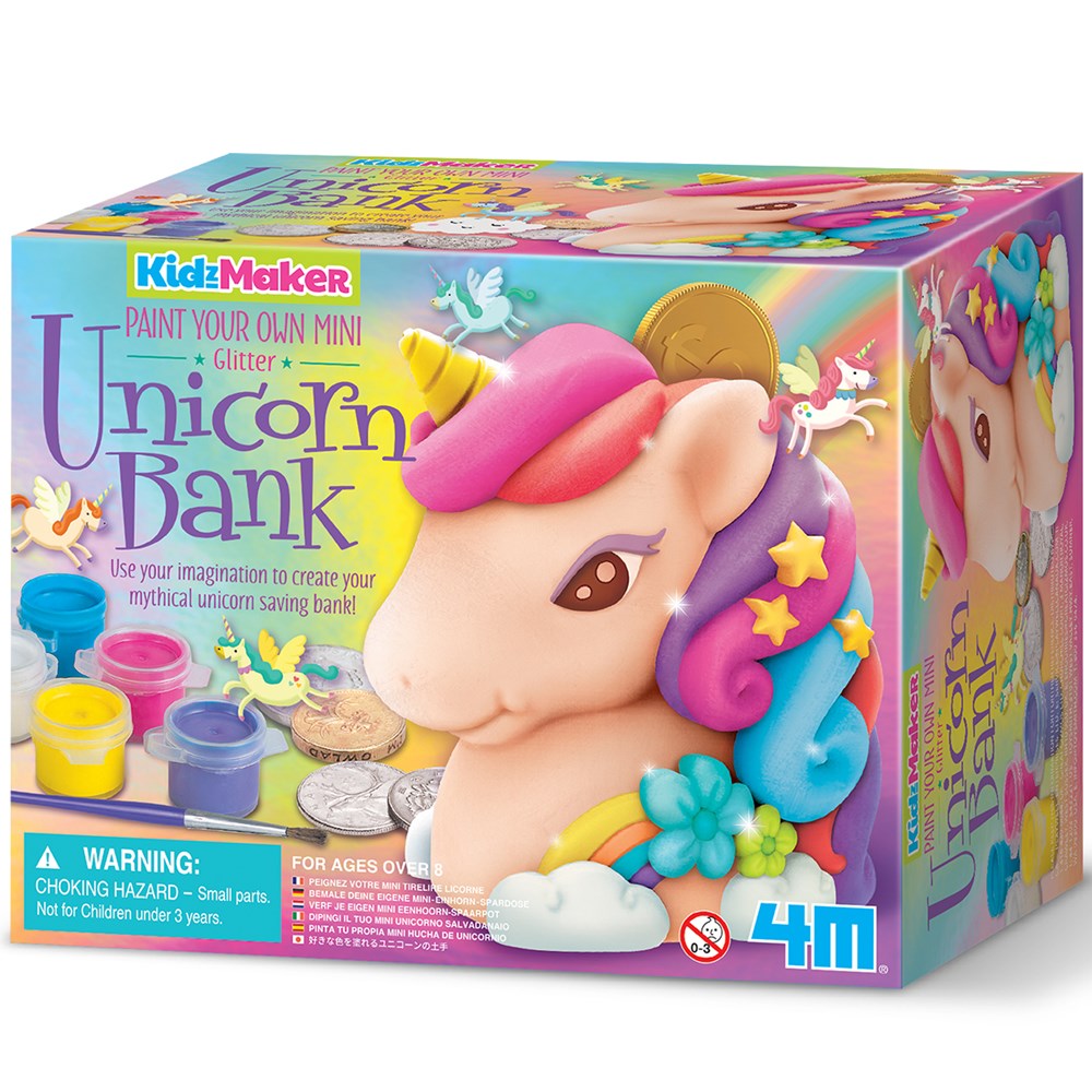 4M - KidzMaker - Glitter Unicorn Bank