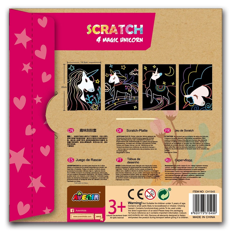 Avenir - Mini Scratch Book - Unicorns - Johnco